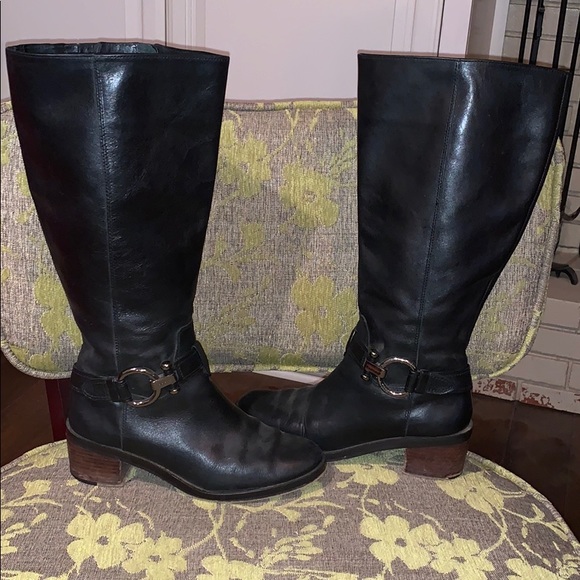 Coach Shoes - Coach Carolina Black Riding Boots, Wide Calf